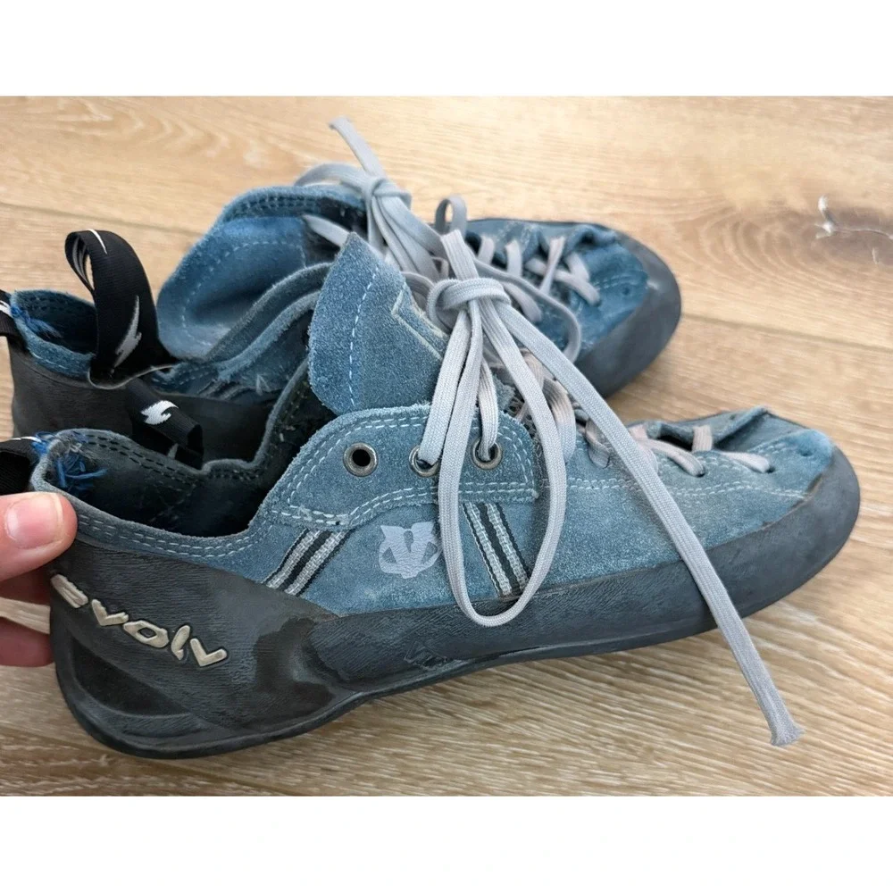 Evolv Royale VTR 3D Climbing Shoes Mens 9 Blue Lace Up Rock Bouldering